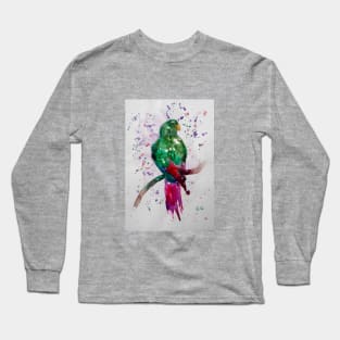 Colourful Parrot watercolour painting Long Sleeve T-Shirt